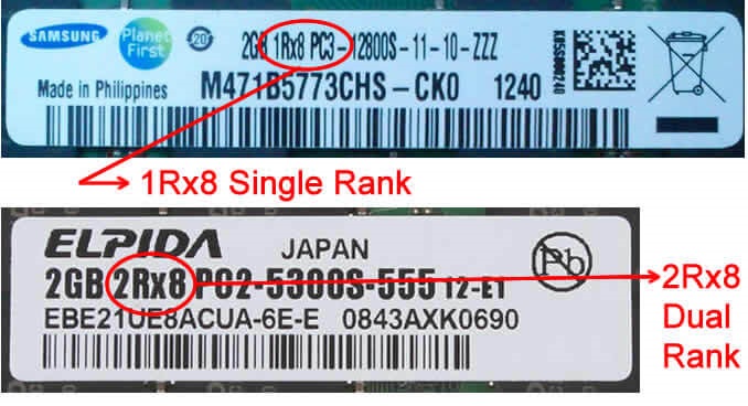 تفاوت رم single rank و dual rank