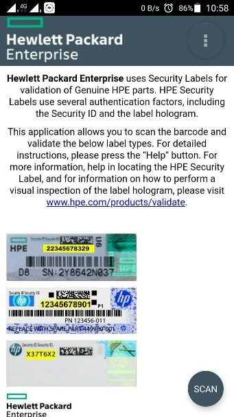 hpe parts validate help 1