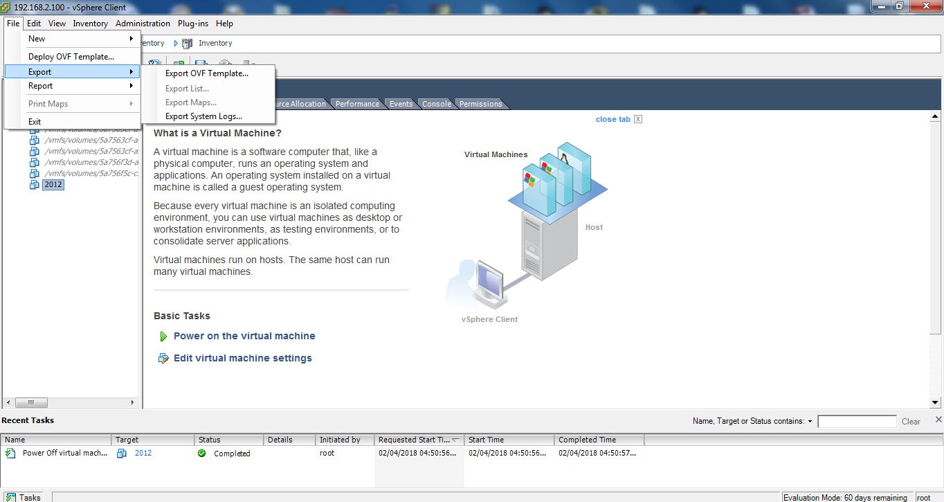 convert vm to ovf part 1