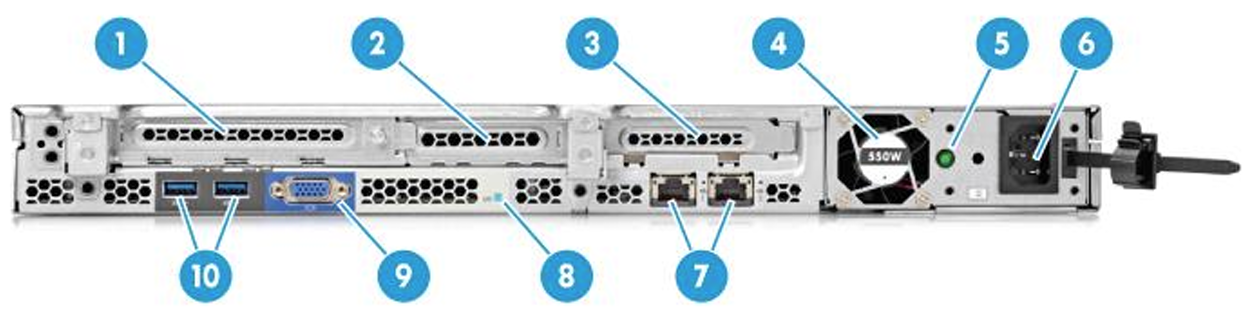 نمای پشتی سرور HPE DL120 G9